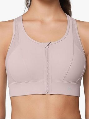Yvette Power Cross Racerback Running Bra (Model E100556A19) In Light Pink L+